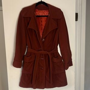 Vintage Wool Coat With Belt
